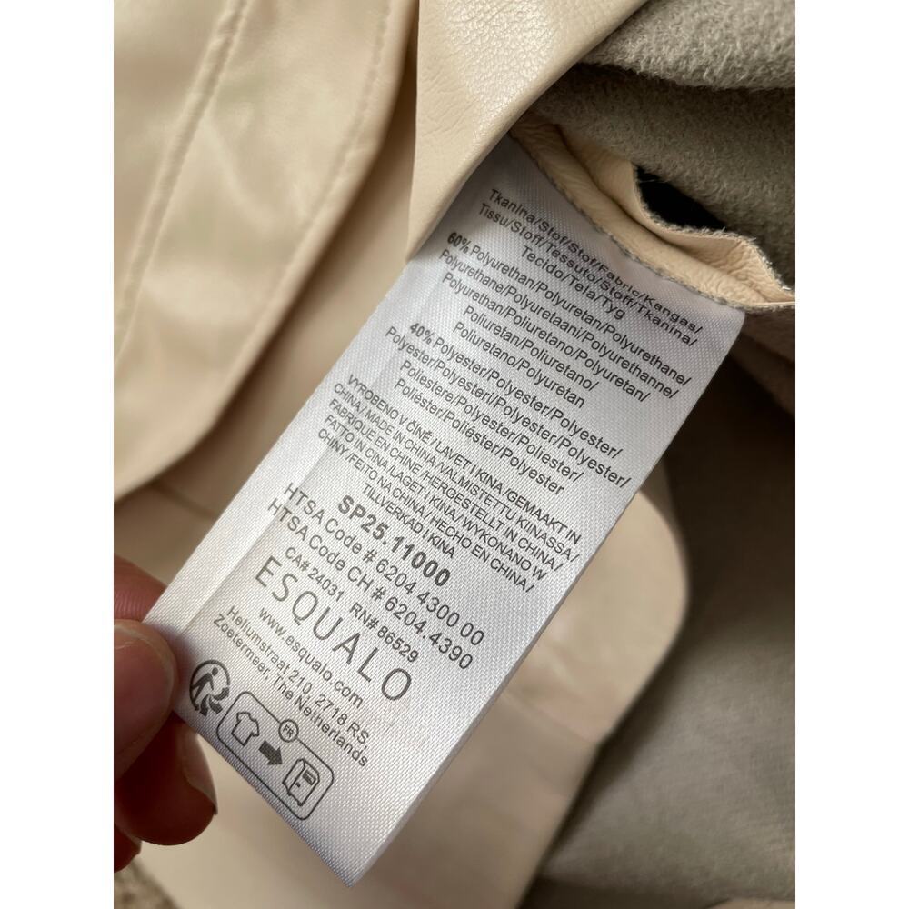 EsQualo super soft vegan leather shirt dress cream size 4 - Picture 11 of 14